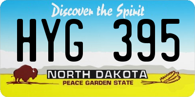 ND license plate HYG395