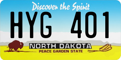 ND license plate HYG401