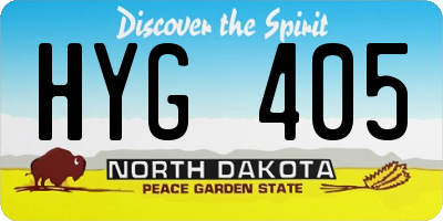 ND license plate HYG405