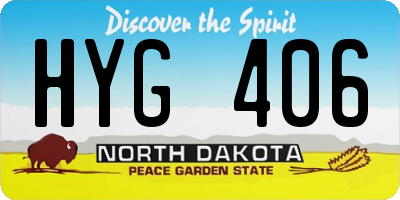 ND license plate HYG406