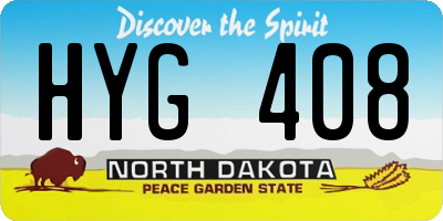 ND license plate HYG408