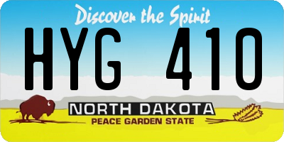 ND license plate HYG410