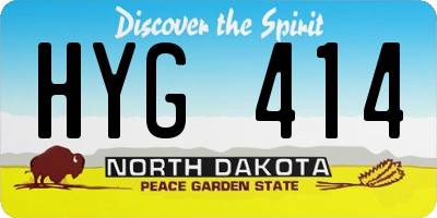 ND license plate HYG414