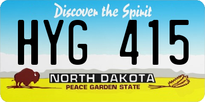 ND license plate HYG415