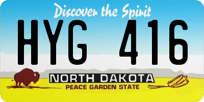 ND license plate HYG416