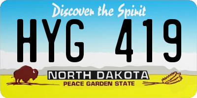 ND license plate HYG419