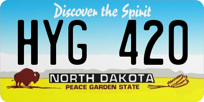 ND license plate HYG420