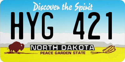 ND license plate HYG421