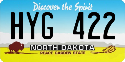 ND license plate HYG422