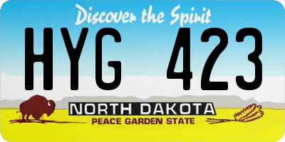 ND license plate HYG423