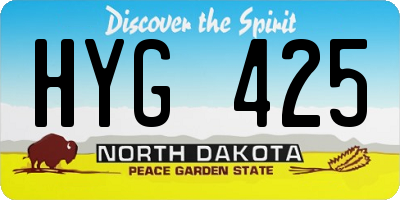 ND license plate HYG425