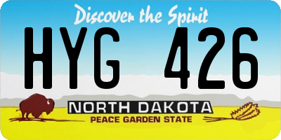 ND license plate HYG426