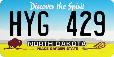 ND license plate HYG429
