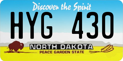 ND license plate HYG430