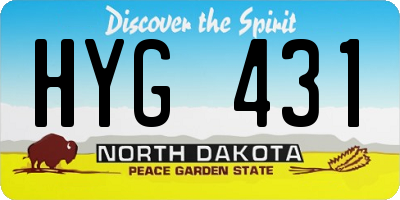 ND license plate HYG431