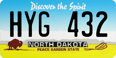ND license plate HYG432
