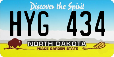 ND license plate HYG434