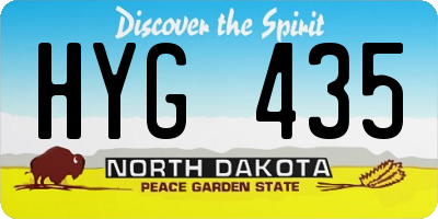 ND license plate HYG435