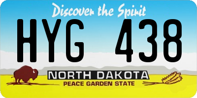 ND license plate HYG438