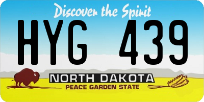 ND license plate HYG439
