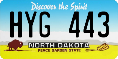 ND license plate HYG443