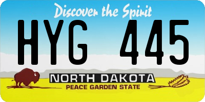 ND license plate HYG445