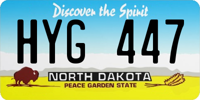 ND license plate HYG447
