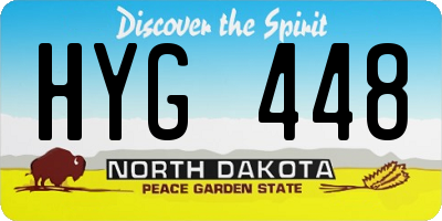 ND license plate HYG448