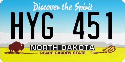 ND license plate HYG451