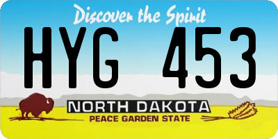 ND license plate HYG453