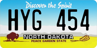 ND license plate HYG454