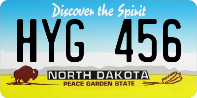 ND license plate HYG456