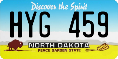 ND license plate HYG459