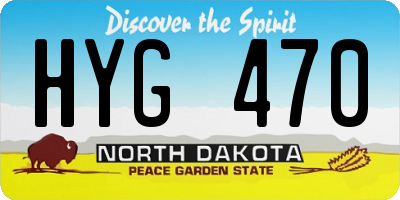 ND license plate HYG470