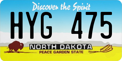 ND license plate HYG475