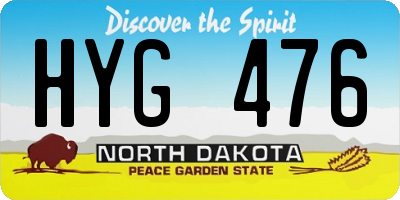 ND license plate HYG476