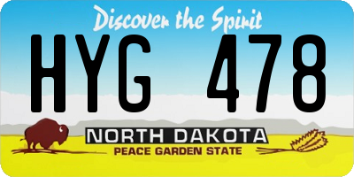 ND license plate HYG478
