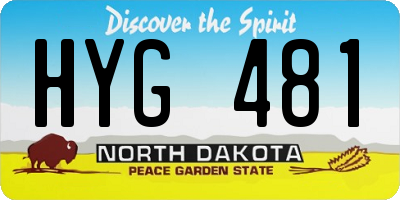 ND license plate HYG481