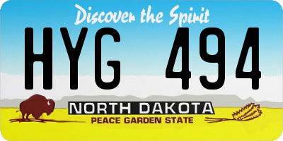 ND license plate HYG494