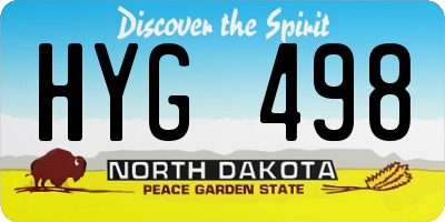 ND license plate HYG498