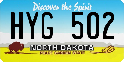 ND license plate HYG502