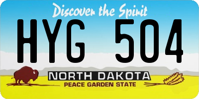 ND license plate HYG504