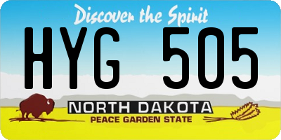 ND license plate HYG505