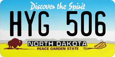 ND license plate HYG506