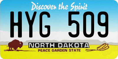 ND license plate HYG509