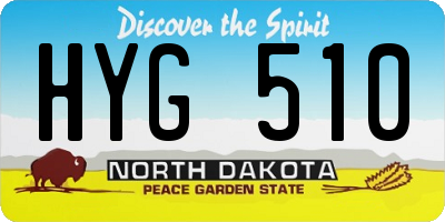 ND license plate HYG510