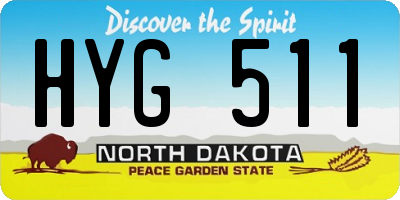 ND license plate HYG511
