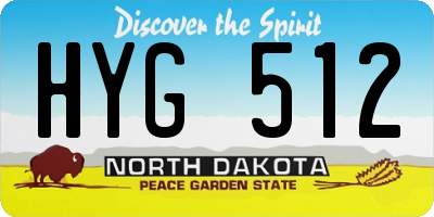 ND license plate HYG512