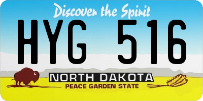 ND license plate HYG516