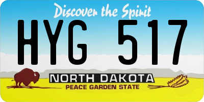 ND license plate HYG517